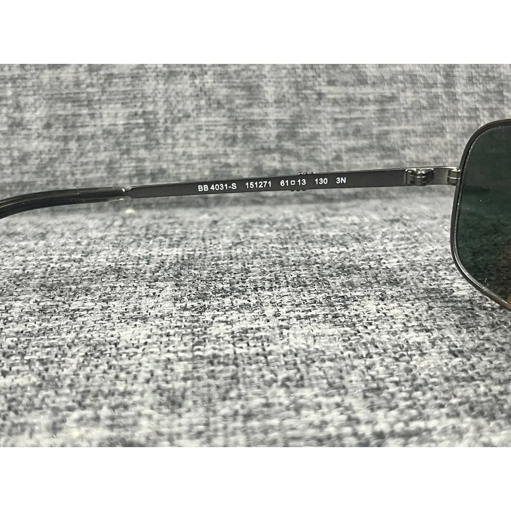 Brooks Brothers BB 4031-S Gunmetal Rectangular Aviator Sunglasses 61-13-130